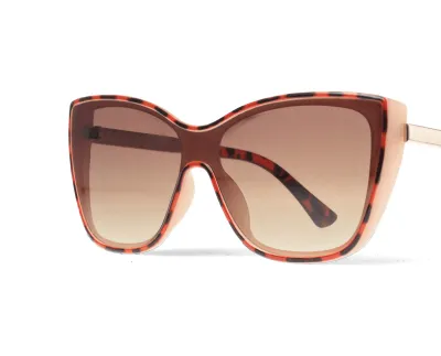 Óculos de sol oversized estilo gatinho marrom tartaruga