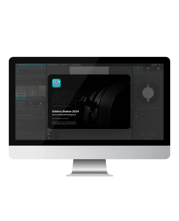 Interface do software de fotografia de produtos Orbitvu Station
