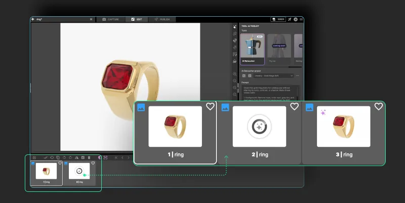 Deixe o AI Retoucher processar a imagem