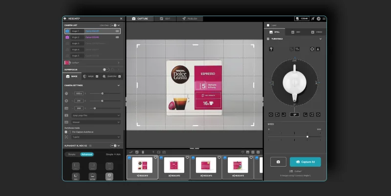 Capture os seus produtos e abra o Edit tab na Orbitvu Station